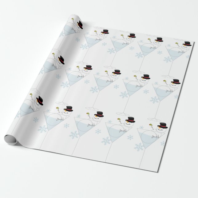 Papel De Presente Snowman Martini (Desenrolado)