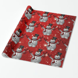 Papel De Presente Snowman Pattern