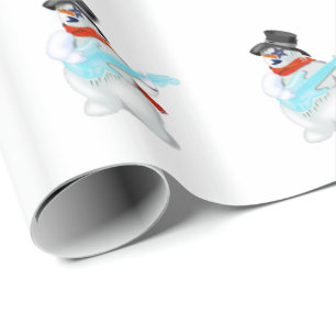 Papel De Presente Snowman Rock - Escolha / adicione a sua cor
