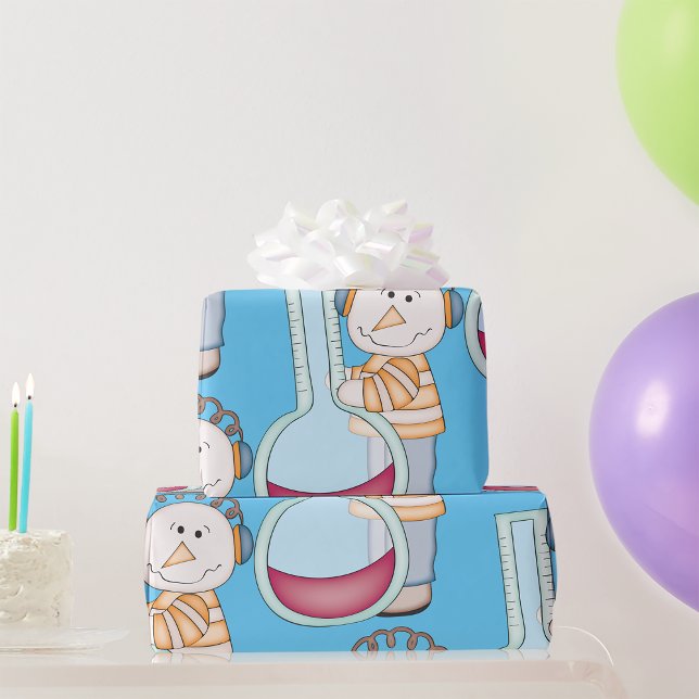 Papel De Presente Snowman Verificando A Temperatura (Criador carregado)