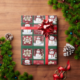 Papel De Presente Snowmen Collage