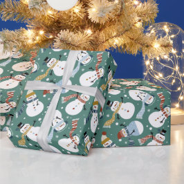Papel De Presente Snowmen de Natal