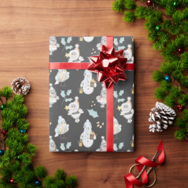 Papel De Presente Snowmen de Natal e Aves