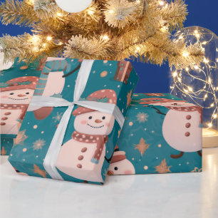 Papel De Presente Snowmen Snowflakes Enfeites de natal Natal