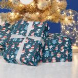 Papel De Presente Snowmen Snowflakes Greenery Blue Christmas<br><div class="desc">Adicione um toque lúdico e animador aos presentes de Natal com este adorável papel azul de embrulho de Natal. O brilhante pano de fundo azul estabelece o palco perfeito para um padrão divertido e moderno, com bonitos bonitos bonitos modismos, delicados flocos de neve, fofinhos de ursos peludos, e um verde...</div>