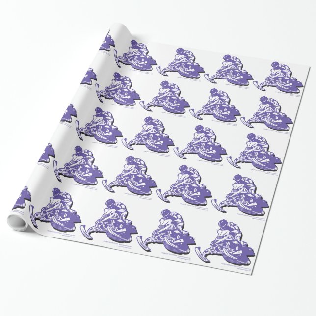 Papel De Presente Snowmobiler Roxo (Desenrolado)