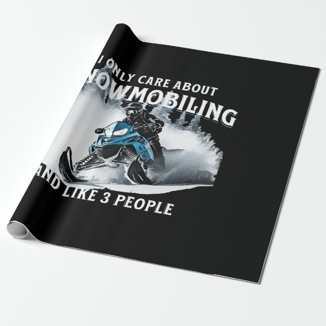 Papel De Presente Snowmobiling Funny Snowmobile (Desenrolado)