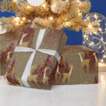 Papel De Presente Snowy Christmas Deer Brown<br><div class="desc">Linda e acolhedora padrão de veados em névoa e queda de neve no inverno. Queimaduras quentes,  tons de burgu e ouro. Representado: pequenos grupos de animais encantadores nesta busca calorosa e pacífica por presentes de Natal. Feliz Férias e Aproveite! — L. Diane Johnson</div>