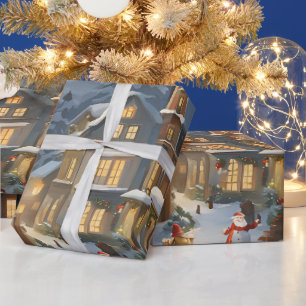 Papel De Presente Snowy Christmas Town