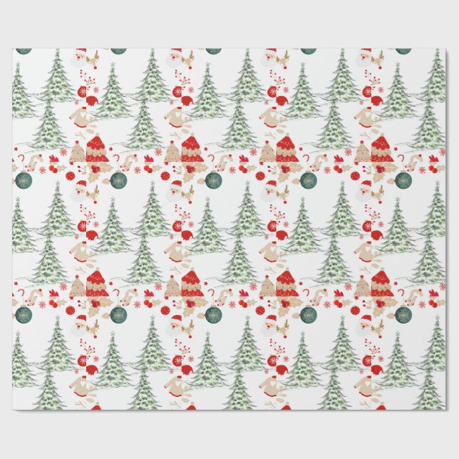 Papel De Presente Snowy Christmas Wrap (Aberto)