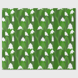 Papel De Presente Snowy Pine Forest