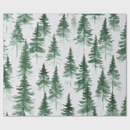 Papel De Presente Snowy Trees Wrapping Paper