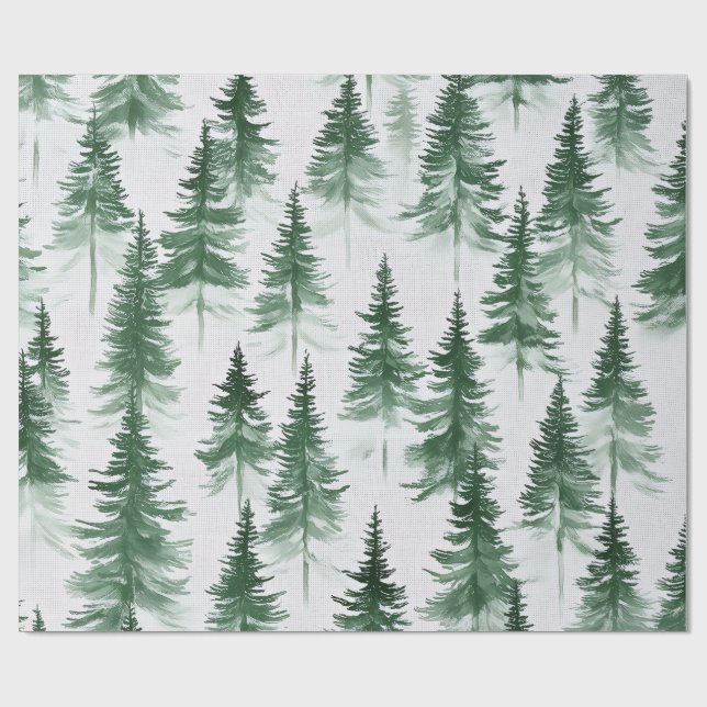 Papel De Presente Snowy Trees Wrapping Paper (Aberto)