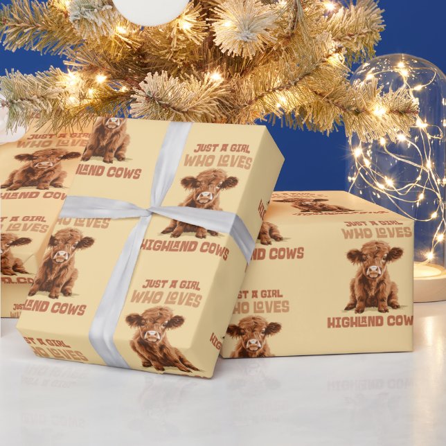 Papel De Presente Só uma garota que ama as vacas da Highland (Feriados)