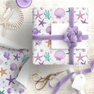 Papel De Presente Sob o padrão Sea Marine Life ID1143