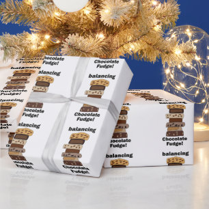 Papel De Presente Sobremesa de Chocolate Fudge Equilibrando Divertid
