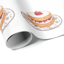 Papel De Presente Sobremesa de pré-bolo de morango