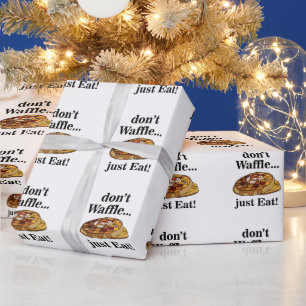 Papel De Presente Sobremesa de Waffle Comida Divertida Festa