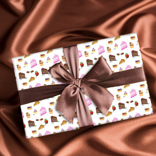 Papel De Presente Sobremesas Deliciosas em Aquarela