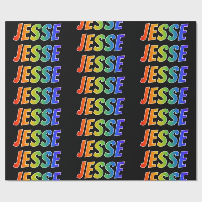Papel De Presente Sobrenome Arco-íris Primeiro Nome "JESSE"; Diverti (Aberto)