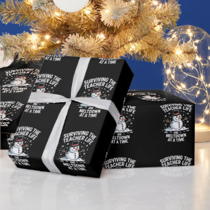 Papel De Presente Sobrevivendo ao Natal Vida de Professor Colapso Na