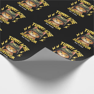 Papel De Presente Sobrevivente de Dor de Barriga Meme de Gato Divert