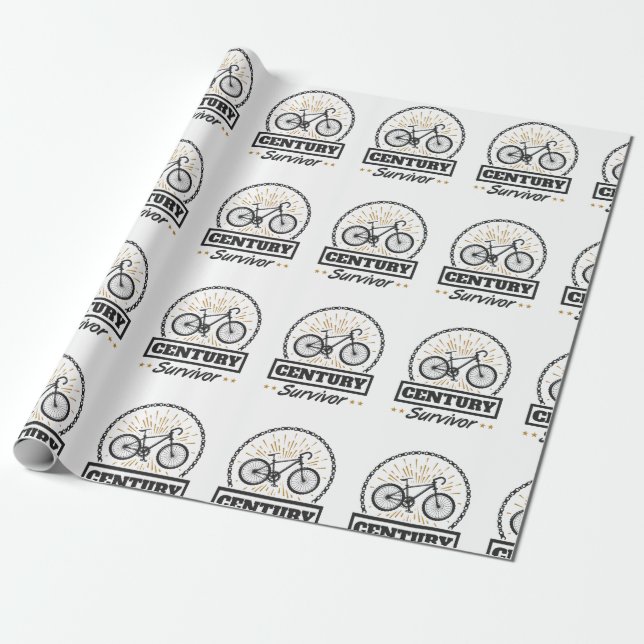 Papel De Presente Sobrevivente do século ciclando 100 Milhas de Corr (Desenrolado)