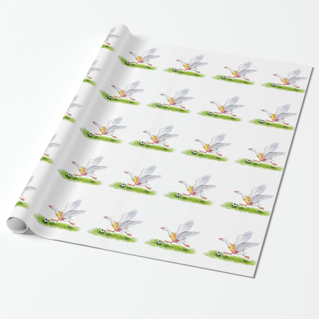 Papel De Presente Soccer Goose (Desenrolado)