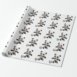 Papel De Presente Soccer Panda Wrapping Paper