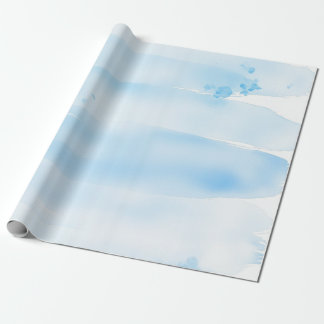 Papel De Presente Soft Blue Watercolor Brush Strokes