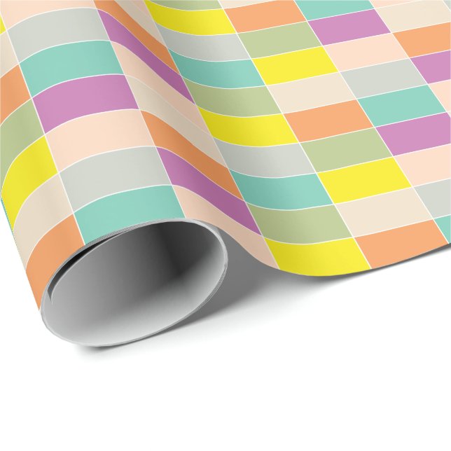 Papel De Presente Soft Color Checkerboard (Ponta do rolo)