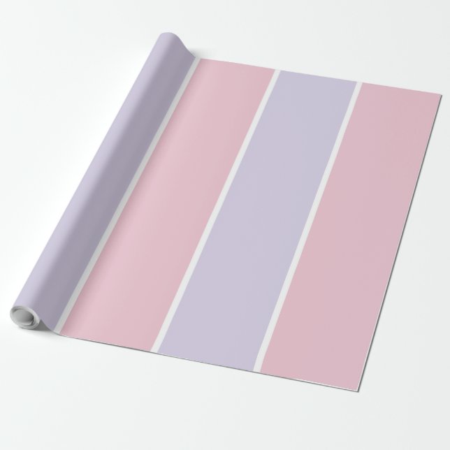 Papel De Presente Soft Color Vertical Stripe Pattern Design (Desenrolado)