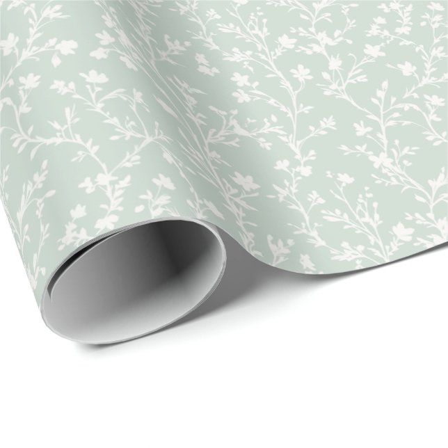 Papel De Presente Soft Meadow Neutro - Sage Suave (Ponta do rolo)