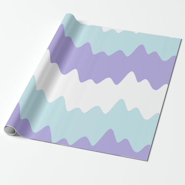 Papel De Presente Soft Pastel Wavy Stripes (Desenrolado)