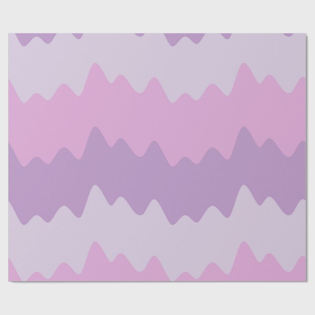 Papel De Presente Soft Pastel Wavy Stripes Wrapping Paper (Aberto)