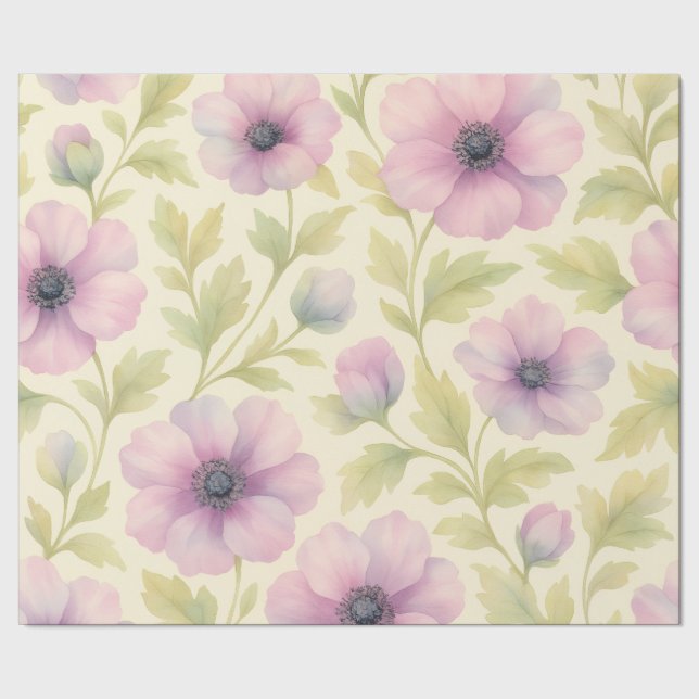 Papel De Presente Soft Pink Floral Wrapping Paper (Barra)