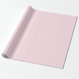 Papel De Presente Soft Pink Gingham Wrapping Paper