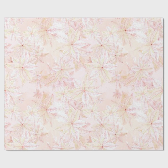 Papel De Presente Soft Pink Poinsettias - Christmas Wrapping Paper (Aberto)