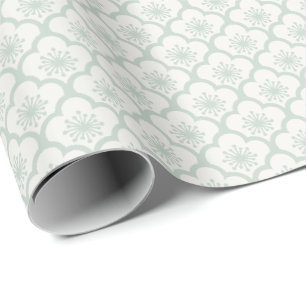 Papel De Presente Soft Sakura Muted Sage - Neutro