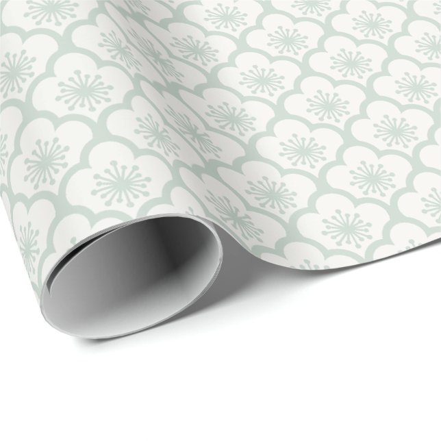Papel De Presente Soft Sakura Muted Sage - Neutro (Ponta do rolo)