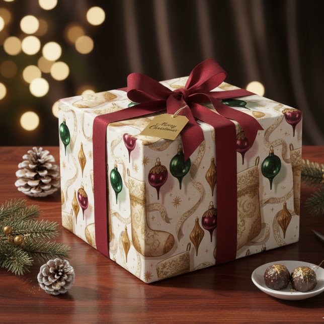 Papel De Presente Soft Velvet Heirloom Christmas Stockings (Criador carregado)