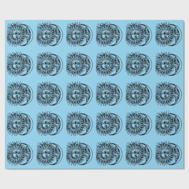 Papel De Presente Sol e lua medievais (Aberto)
