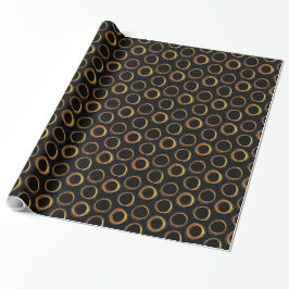 Papel De Presente Solar Eclipse Mid-Century Modern Black & Gold