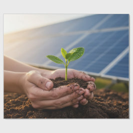 Papel De Presente Solar Power Green Earth Gift Wrap