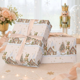 Papel De Presente Soldado do Quebra-Nozes Bolo de Natal Aniversário