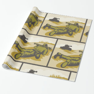 Papel De Presente Soldado e Tanque da Bazuca da Segunda Guerra Mundi