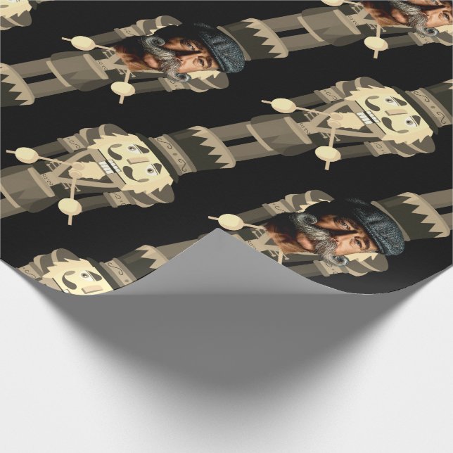 Papel De Presente Soldado Preto Nutcracker Substitua o Invólucro Ros (Ponta)