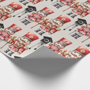 Papel De Presente Soldados Quebra-Nozes Relógios Cuco