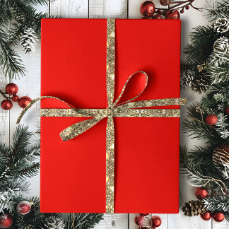 Papel De Presente Sólido Holly Red