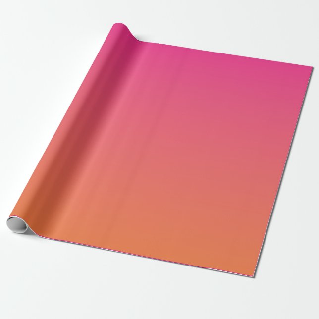 Papel De Presente Sólido Verde Brilhante a Cinza Laranja (Desenrolado)